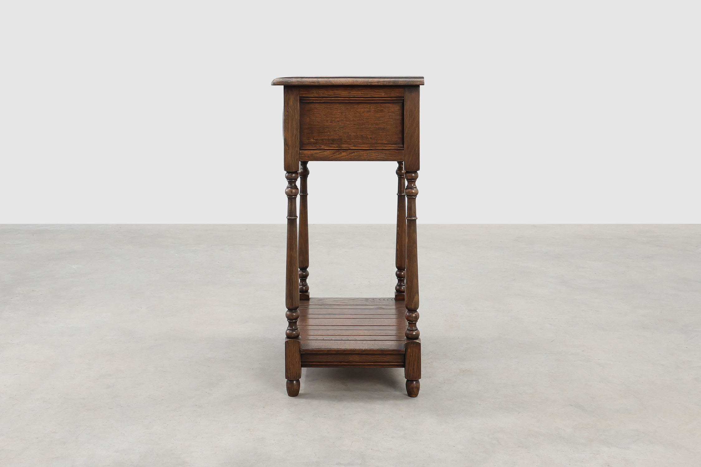 Small rustic cabinet with drawer or nightstand in oak, France 19th centurythumbnail